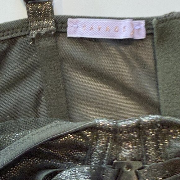 Savage X Fenty Going Platinum Mesh Bustier Deep Forest Green Size L 12–14 - Picture 7 of 9